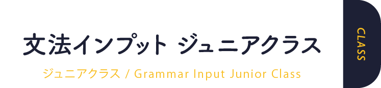 文法インプット　ジュニアクラス